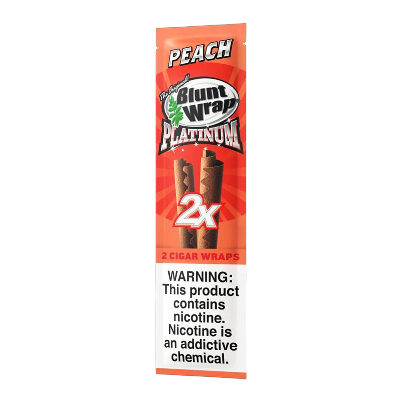 BLUNT WRAP PLATINUM PEACH 2PK - BOX OF 25 POUCHES
