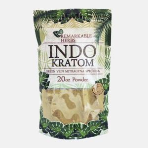 REMARKABLE HERBS GREEN VEIN MITRAGYNA SPECIOSA INDO KRATOM POWDER 20OZ BAG