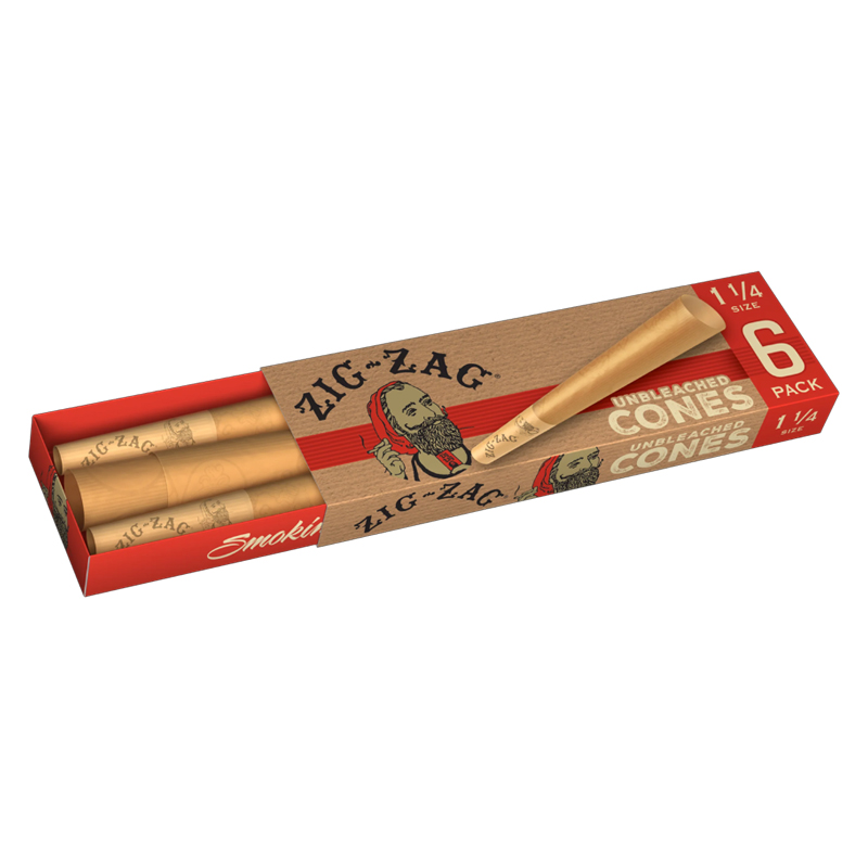 ZIG ZAG CONE 1 1/4 6PK UNBLEACHED