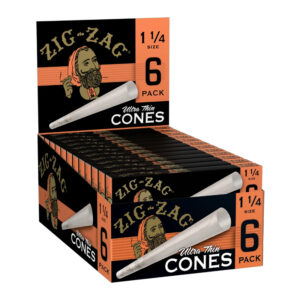 ZIG ZAG ULTRA THIN CONES 1 1/4, 6 PACK 24 CT
