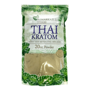 REMARKABLE HERBS GREEN VEIN MITRAGYNA SPECIOSA THAI KRATOM POWDER 20OZ BAG