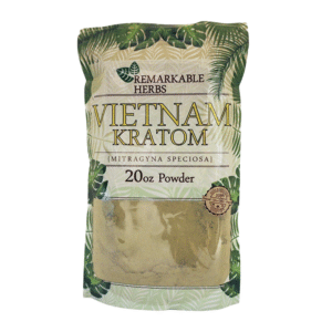 REMARKABLE HERBS GREEN VEIN MITRAGYNA SPECIOSA VIETNAM KRATOM POWDER 20OZ BAG