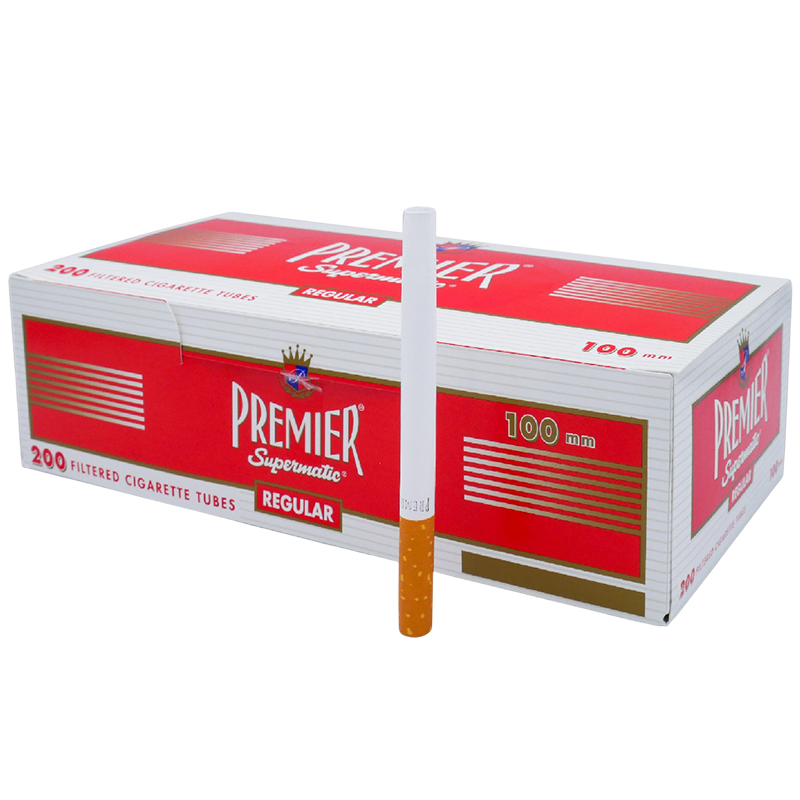 PREMIER SUPERMATIC FILTERED CIGARETTE TUBES 100 MM REGULAR 200CT - BUNDLE OF 5