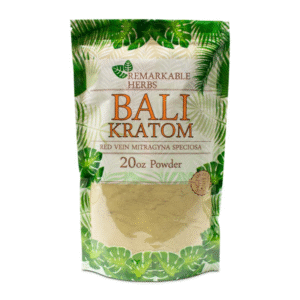 REMARKABLE HERBS RED VEIN MITRAGYNA SPECIOSA BALI KRATOM POWDER 20OZ BAG