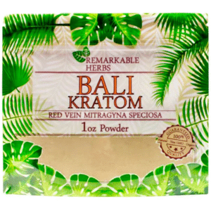 REMARKABLE HERBS RED VEIN MITRAGYNA SPECIOSA BALI KRATOM POWDER 1OZ BAG