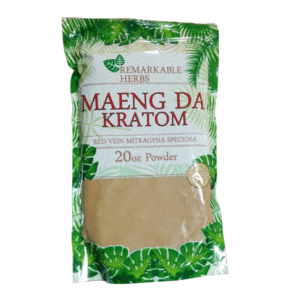 REMARKABLE HERBS RED VEIN MITRAGYNA SPECIOSA MAENG DA KRATOM POWDER 20OZ BAG