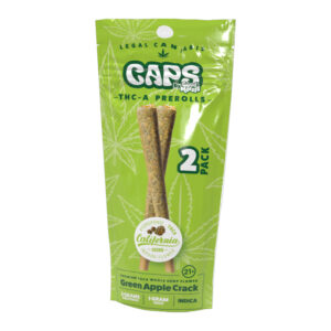 CAPS PRE ROLL THCA GREEN APPLE CRACK 2PK