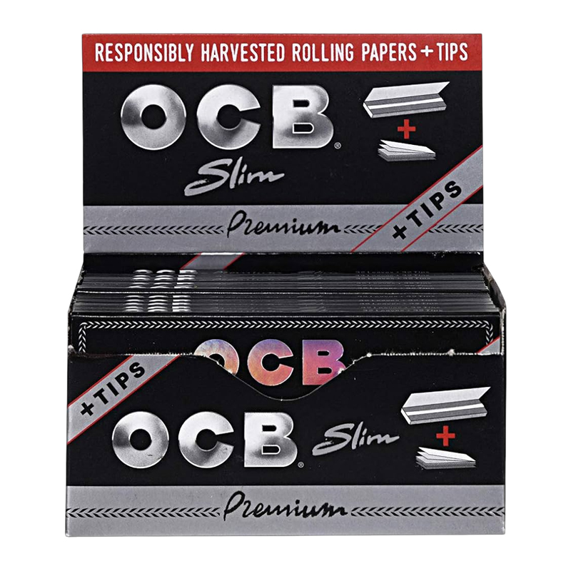 OCB PREMIUM SLIM PAPERS + TIPS 24 CT