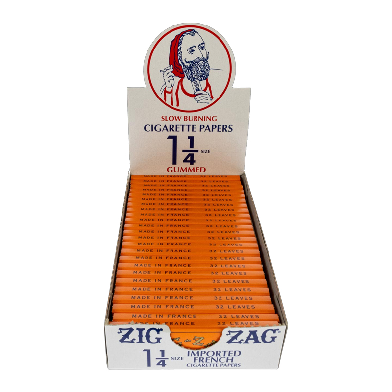 ZIG ZAG  - 1 1/4 ROLLING PAPERS GUMMED (ORANGE INSIDE)
