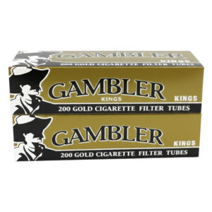 GAMBLER CIGARETTE FILTER TUBES KING SIZE GOLD 200CT - BUNDLE OF 5
