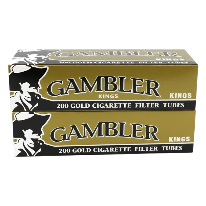 GAMBLER CIGARETTE FILTER TUBES KING SIZE GOLD 200CT - BUNDLE OF 5