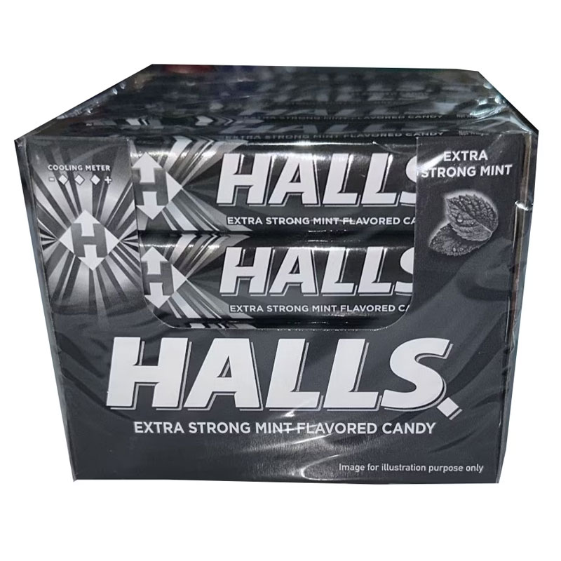 HALLS BLACK EXTRA STRONG MINT