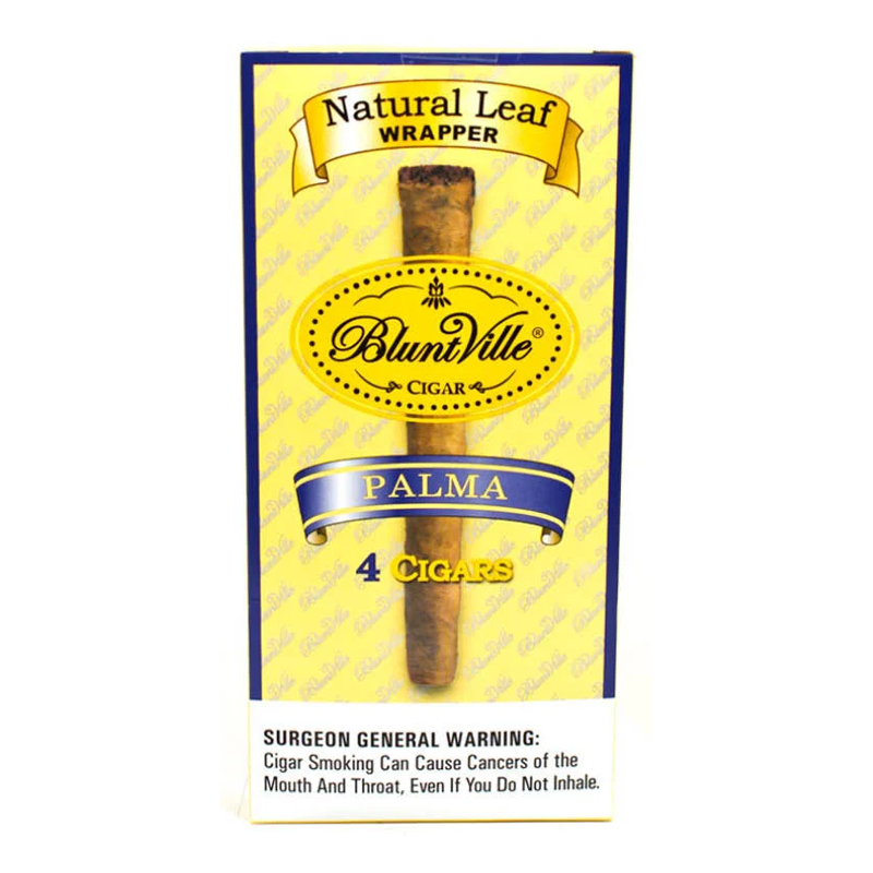 BLUNT VILLE 4PK CIGAR NATURAL LEAF WRAPPER PALMA - BOX OF 6