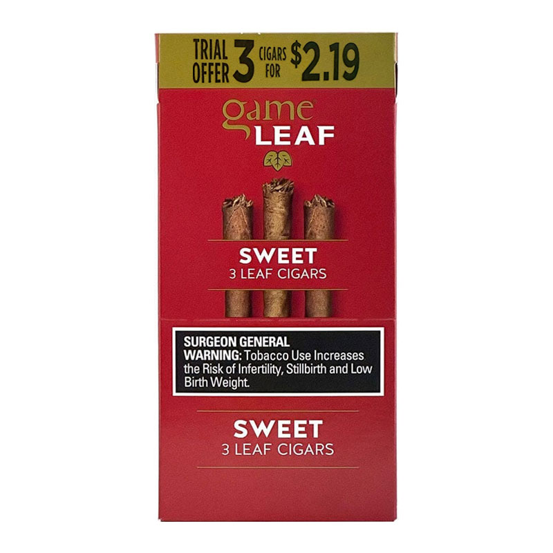 GAME LEAF 3PK CIGAR FOR $:2.19 SWEET - BOX OF 10