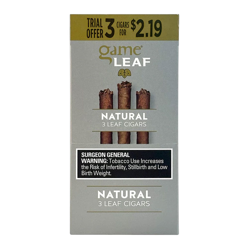 GAME LEAF 3PK CIGAR FOR $:2.19 NATURAL - BOX OF 10