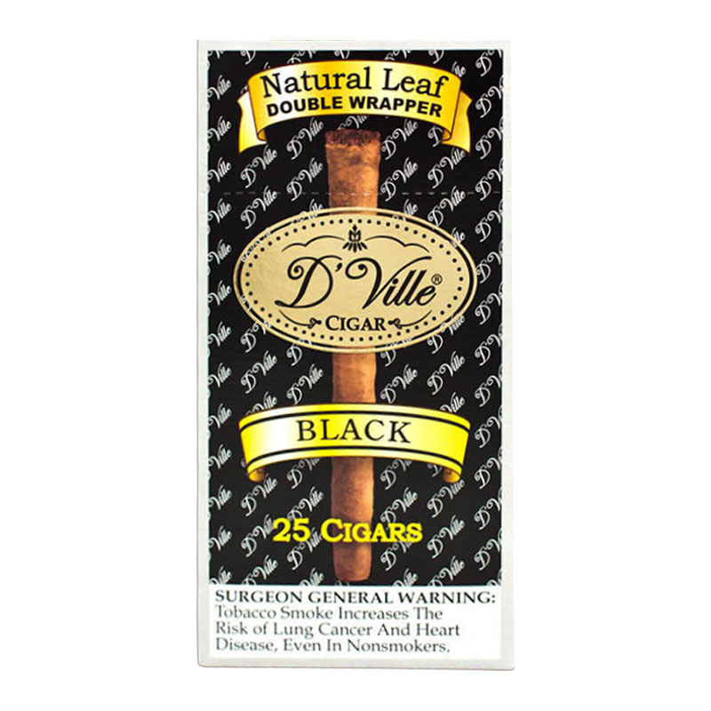 D'VILLE CIGAR NATURAL LEAF DOUBLE WRAPPER BLACK - BOX OF 25