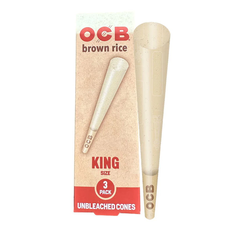 OCB BROWN RICE 3PK KING SIZE CONE
