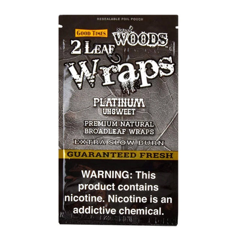 SWEET WOODS LEAF WRAPS PLATINUM 2 PACK - BOX OF 30