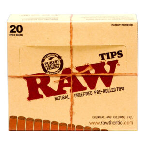 RAW TIPS PRE-ROLLED - 20 PER BOX