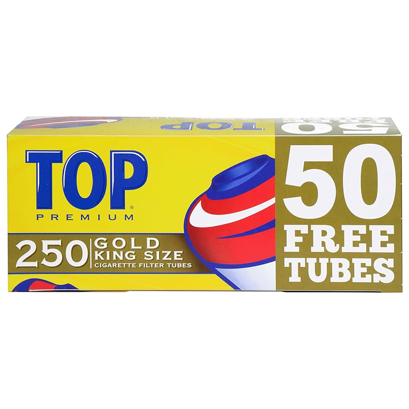 TOP PREMIUM CIGARETTE TUBES KING SIZE GOLD 250CT - BUNDLE OF 4