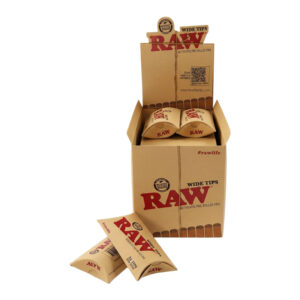 RAW PRE-ROLLED WIDE TIPS - 20 PER BOX
