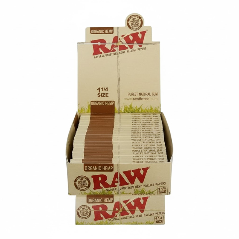 RAW ORGANIC PAPERS 1 1/4 SIZE - 24 PER BOX