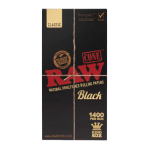 RAW BLACK CONES KING SIZE - 1400 PER BOX
