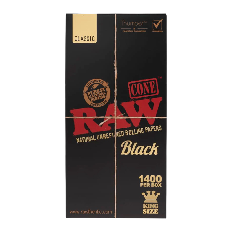 RAW BLACK CONES KING SIZE - 1400 PER BOX