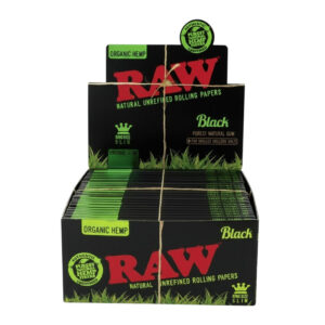 RAW BLACK ORGANIC PAPERS KING SIZE SLIM - 50 PER BOX