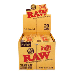 RAW CLASSIC CONES 98 SPECIAL - 20 CONES PER PACK (12 PACKS PER BOX)
