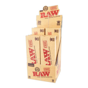 RAW CLASSIC CONES KING SIZE - 20 CONES PER PACK (12 PACKS PER BOX)