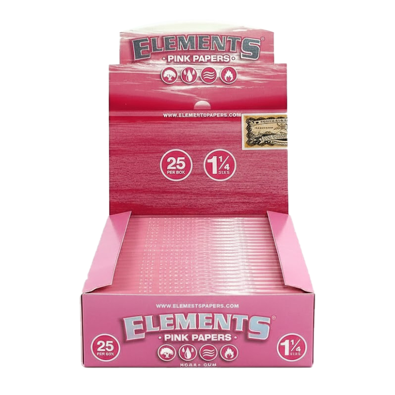 ELEMENTS PINK PAPERS 1 1/4 SIZE - 25 PER BOX (50 LEAVES PER PACK)