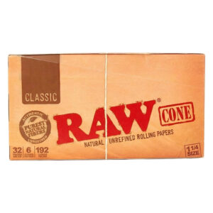 RAW CLASSIC CONES 1 1/4 SIZE - 6 CONES PER PACK