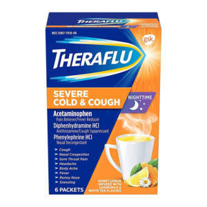 THERAFLU NIGHTTIME 3 BOXES OF 6 PACKETS - HONEY LEMON FLAVOR