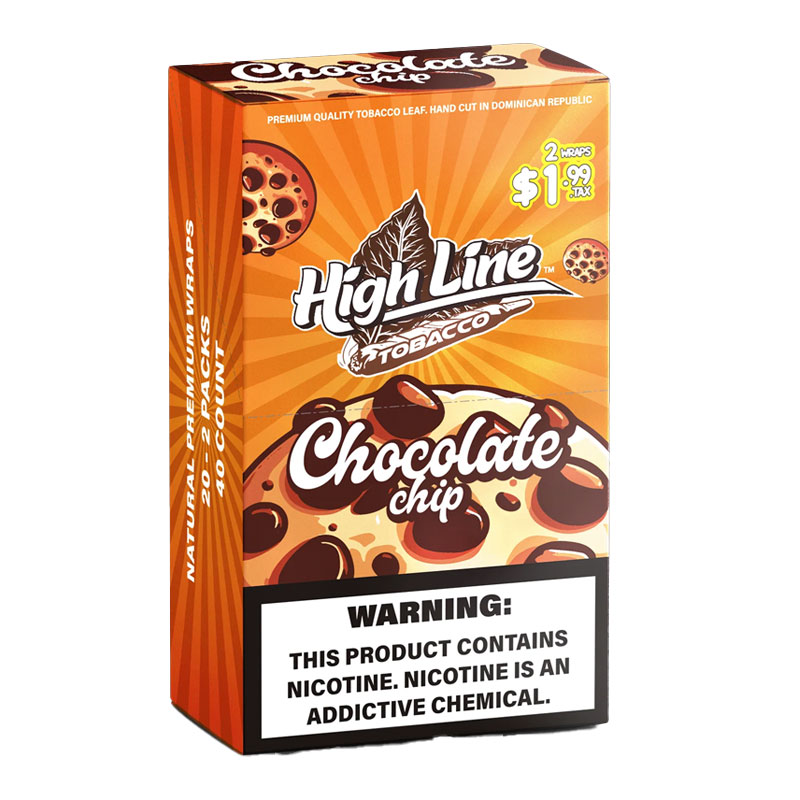 HIGH LINE 2PK WRAPS BOX OF 20 - CHOCOLATE CHIP