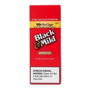 BLACK & MILD SINGLES BOX OF 25 PLASTIC TIP - SWEET