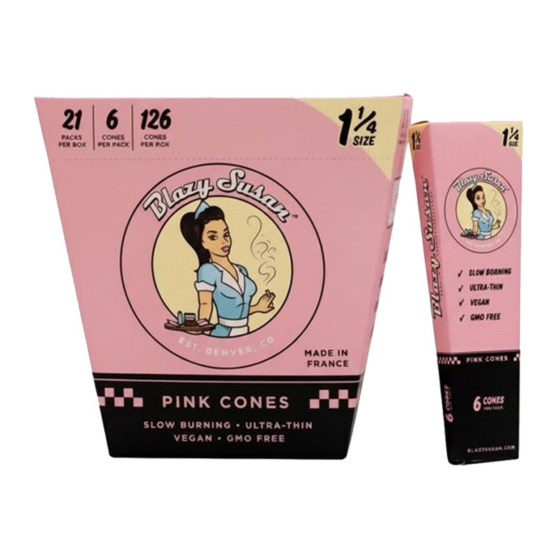 BLAZY SUSAN PINK CONES 1.25 SIZE - 6 CONES PER PACK