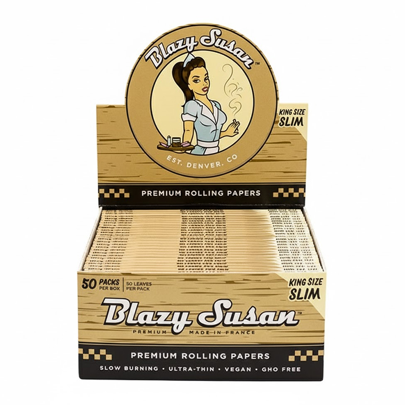 BLAZY SUSAN PREMIUM ROLLING PAPERS KING SIZE SLIM- 50 PACKS PER BOX