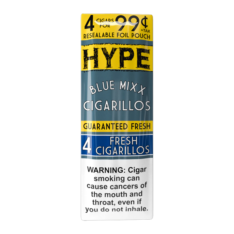 HYPE 4 PK CIGARILLOS BOX OF 15- BLUE MIXX