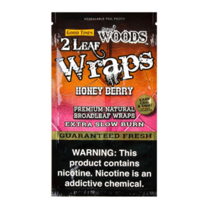 SWEET WOODS LEAF WRAPS 2CT BOX OF 30 POUCHES - HONEY BERRY
