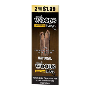 SWEET WOODS LEAF 2CT BOX OF 15 POUCHES - NATURAL (2 CIGARS)
