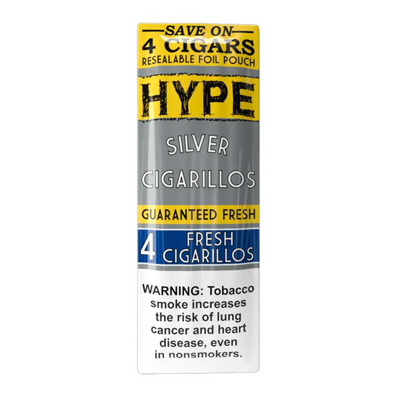 HYPE 4 PK CIGARILLOS BOX OF 15- SILVER