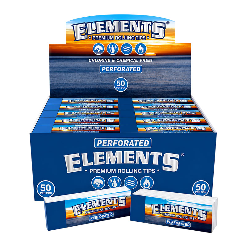 ELEMENTS PREMIUM ROLLING TIPS PERFORATED - 50 PER BOX