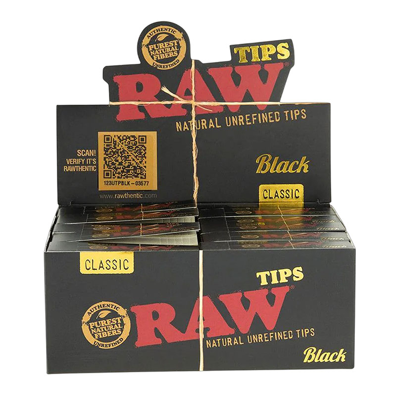 RAW BLACK TIPS - 50 PER BOX