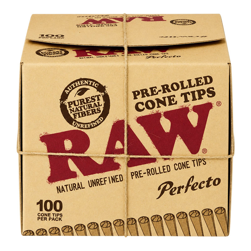 RAW TIPS PERFECTO - 6 PER BOX (100 CONE TIPS PER PACK)