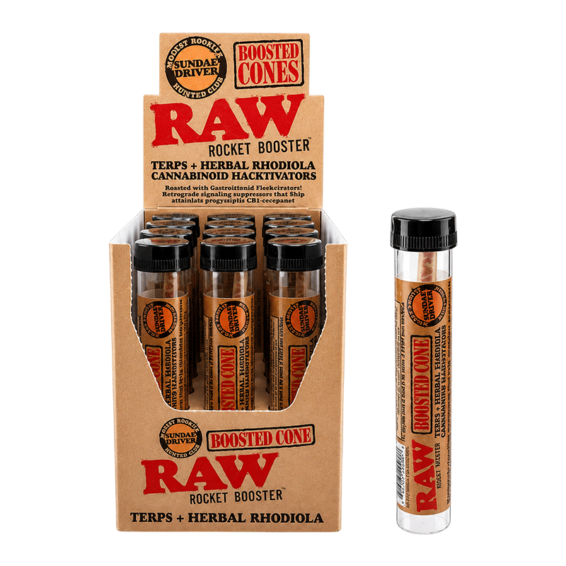 RAW ROCKET BOOSTER SUNDAE DRIVER 12CT 60/40 CBD/CBG 1 GRAM PREROLL