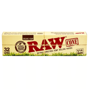 RAW ORGANIC CONES 1 1/4 SIZE - 32 CONES PER PACK - 716165202455