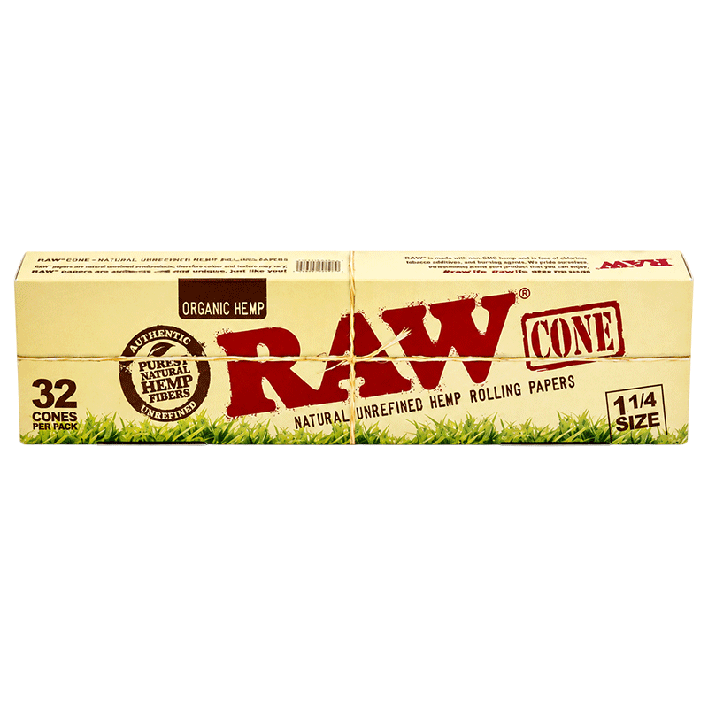 RAW ORGANIC CONES 1 1/4 SIZE - 32 CONES PER PACK