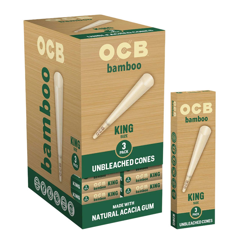 OCB BAMBOO UNBLEACHED KING SIZE 3PK CONE 24CT