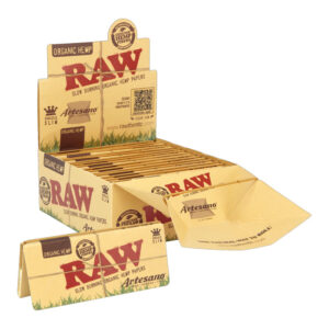 RAW ARTESANO KING SIZE SLIM ORGANIC HEMP 15 PER BOX + TIPS
